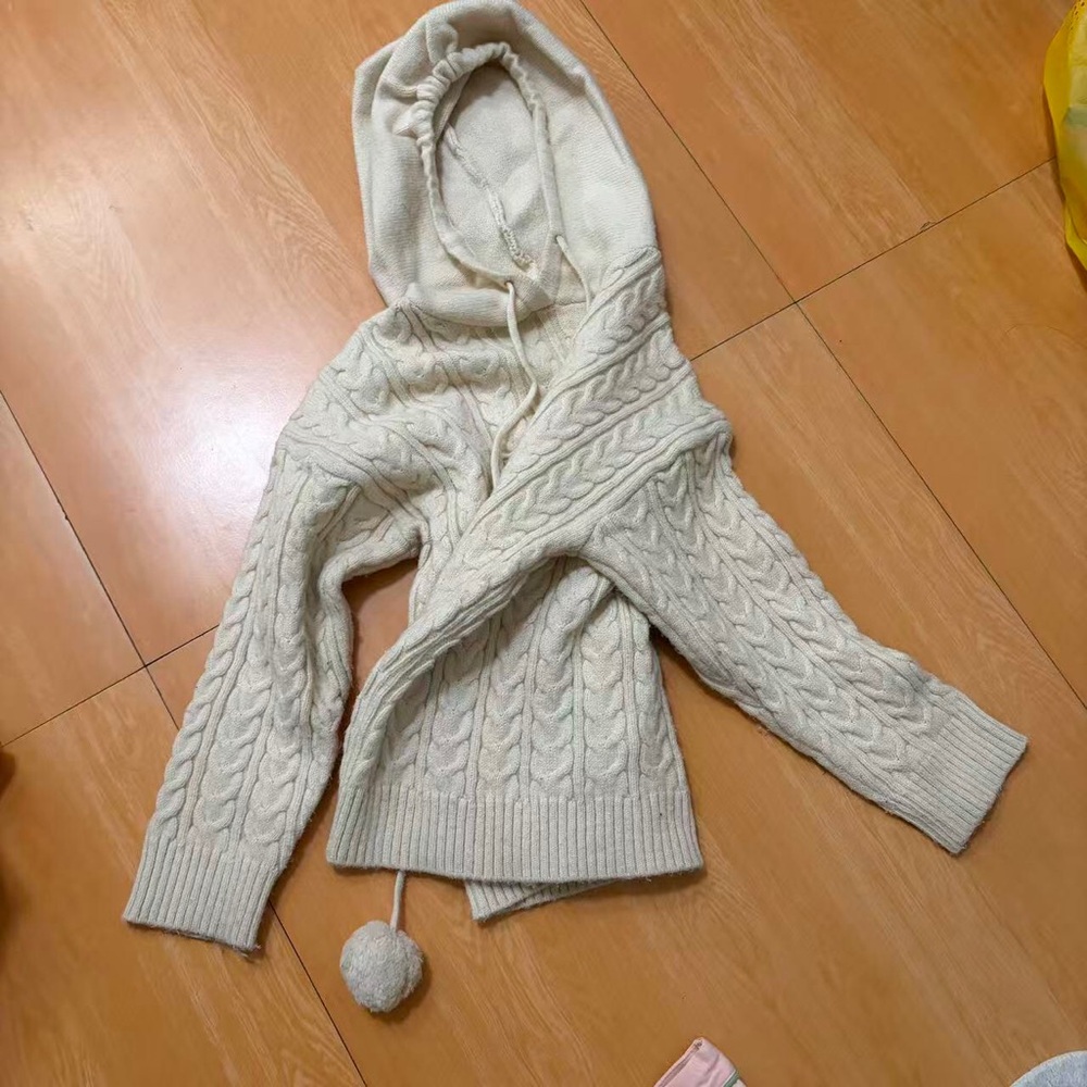 Cozy Cream Cable Knit Hooded Sweater